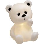Lampe de nuit adorable en forme d'ours en peluche, blanche, 24, 5 x 22 x 30 cm atmosphera pour enfants ...