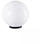 Lampe frontale mat globe sphe're blanche avec support thermoplastique 20 cm
