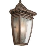 Venetian rain - demi - lanterne murale extrieure  1 ampoule bronze bross ip44, e14 - elstead