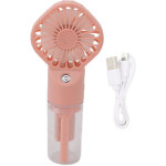 Ventilateur brumisateur portable usb rechargeable avec 4 vitesses et jet d'eau - rose