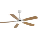 Ventilateur de plafond 132 cm avec led 18 w dimmable 3 couleurs, t�l�commande, moteur silencieux, blanc ...
