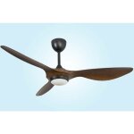Ventilateur de plafond helix iii wood 132 cm ? moteur dc ultra puissant ? 6 vitesses ? led dimmable 3 ...