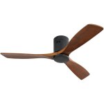 Ventilateur de plafond 132cm, avec 3 pales en bois massif, silencieux, moteur dc r�versible, t�l�commande, ...