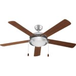 Ventilateur de plafond de 52'' de 5 pales, 60 w, led lampe et fonction t / hiver.