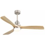 Ventilateur de plafond 52 pouces led dimmable 6 vitesses - pales bois massif moteur dc r�versible - 132x132x52 ...