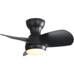 Ventilateur de plafond 58 cm, avec 3 pales en abs, lumi�re led r�glable en 3 couleurs, 6 vitesses, moteur ...