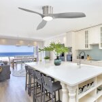 Ventilateur plafond led 132 cm ? moteur dc 18w silencieux, lumi�re 3 couleurs dimmable, minuterie 1 / ...