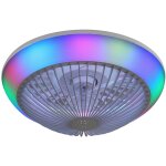Ventilateur de plafond led rgb 38 cm avec t�l�commande app ? 7 pales transparentes silencieux, 3 couleurs ...