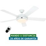 Ventilateur de plafond avec lumire casafan 9513261 titanium 132cm satin white