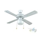 Ventilateur de plafond avec lumi�re e27, 50 w, blanc, 105 x 42 cm, pales r�versibles a + +