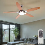 Ventilateur de plafond avec lampe lampe de plafond ventilateur t�l�commande plafonnier, 3 niveaux avance ...