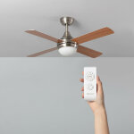 Ventilateur de plafond navy bois 110cm naturel , , wifi: non