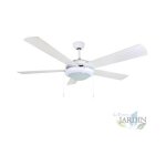 Suinga - ventilateur de plafond orbegozo avec lumire, 5 pales, 132 cm, 60w, 3 vitesses, blanc, cp82132 ...