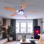 Smart ventilateur de plafond aller retour 3 vitesses interrupteur  tirette lampe de salon, commande ...