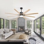 Ventilateur de plafond xxl 193 cm avec led int�gr� ? moteur dc basse consommation, contr�le vocal alexa ...