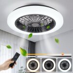 Ventilateur de plafond zmh avec �clairage silencieux - plafonnier led avec t�l�commande 40 w, variateur ...