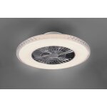 Ventilateur et plafonnier harstad diffuseur satin� et effet cristal avec t�l�commande multifonctions ...