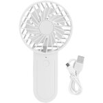 Ventilateur de poche mini avec crochet t�lescopique, usb rechargeable pour voyage bureau maison blanc ...
