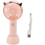 Ventilateur de poche mini usb avec oreilles de chat - 3 vitesses, portable pour voyages et activit�s ...