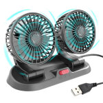Ventilateur de tableau de bord de voiture 12v / 24v, double t�te de refroidissement, r�glable, rotatif ...