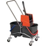 Vermop - chariot de nettoyage seaux de 2 x 17 l et presse tube d'acier