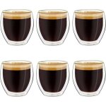 Verres � expresso � double paroi, lot de 6 100 ml, tasses � moka, verres thermiques � effet flottant