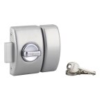 Serrurerie de picardie - verrou en applique � bouton pour porte d'entr�e, cylindre �23x45mm, argent, ...