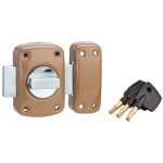 Serrurerie de picardie - verrou � bouton 7310 pour porte d'entr�e, cylindre � pompes �23x40mm, bronze, ...