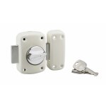Thirard - verrou � bouton corvette pour porte d'entr�e, cylindre 45mm, acier, 3 cl�s, �poxy blanc