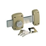 Verrou  bouton pour porte fine garage et cave cyclop type 7600 - longueur du pne 145 mm vachette