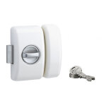 Thirard - verrou  bouton universel pour porte d'entre, cylindre 45mm, acier, 3 cls, epoxy blanc