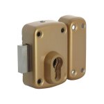 Is - verrou  cylindre europen de sret arnov avec pne long 140 mm finition bronze - iseo city