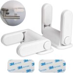 Verrou de poign�e de porte pour barre de porte, lot de 2, blanc, anti - ouverture, d�flecteur de porte ...