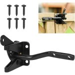 Verrou de porte automatique noir, serrure de jardin automatique, verrou de portail, avec 6 vis, pour ...