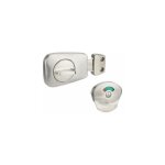 Verrou de porte targette wc avec voyant, inox bross, pour porte de 40 mm