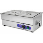 Bain marie chauffe - plats professionnel lectrique 1500w en inox (incl. 2x 1 / 2 gn rcipient avec couvercle ...