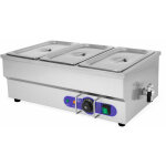Bain marie chauffe - plats professionnel lectrique 1500w en inox (incl. 3x 1 / 3 gn rcipient avec couvercle ...