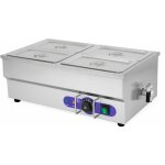 Bain marie chauffe - plats professionnel lectrique 1500w en inox (incl. 4x 1 / 4 gn rcipient avec couvercle ...