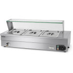 Vertes chauffe - plats inox 1500w bain - marie 3x 1 / 2 gn, 10l