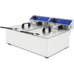 Vertes - friteuse electrique professionnelle 2x 10l (6000w, 230v, principe de la zone froide, temprature ...
