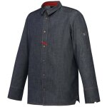 Veste de cuisine homme manches longues robur vinho 100% coton bleu jean 3xl