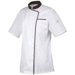 Veste cuisine manches courtes femme robur expressionmc blanc / noir xxl