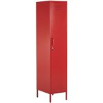 Beliani - vestiaire en acier 1 porte rouge 185 cm de hauteur moderne industriel