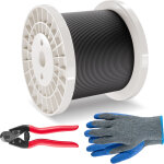 Vevor cable acier inoxydable, 3, 18 mm x 152, 4 m, cable metallique inox 316 tresse 7x7 qualite aeronautique ...