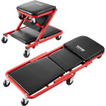 Vevor ? chariot de visite pliable en z 91, 4 cm ? charge 136 kg ? 6 roues pivotantes 360� ? rembourrage ...