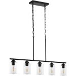 Mophorn - vevor eclairage deilot de cuisine, 5 lumieres, lampe suspension lineaire de ferme 60 w, avec ...