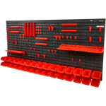Vevor etagere bac a bec plastique, 30 boites rangement empilables atelier garage avec panneaux muraux, ...