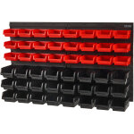 Vevor etagere bac a bec plastique, 48 boites rangement empilables atelier garage avec panneaux muraux, ...