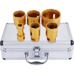 Vevor ? ensemble de forets diamant�s 6 pcs ? diam�tres 20 / 35 / 40 / 45 / 50 / 68 mm ? filetage m14 ...