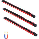 Vevor kit organisateurs de douilles en rails aluminium, lot de 3, plateaux de douilles metriques sae ...